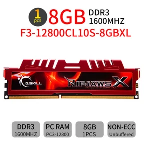 G.SKILL Ripjaws X 8GB DDR3 1600MHz PC3-12800U F3-12800CL10S-8GBXL Desktop Memory - Picture 1 of 6