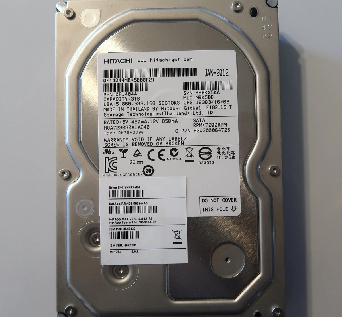 Hitachi SATA III Internal 7200 RPM Rotation Speed 3 TB Storage