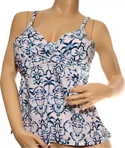 Camiseta tankini Raisins Curve Aries para mujer blanca con estampado floral talla grande 16W - Imagen 1 de 3