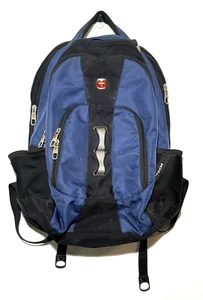 Swiss Gear Laptop Backpack Blue Airflow Many Pockets Hiking School Camping - Picture 1 of 6