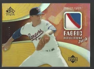 2005 UD REFLECTIONS NOLAN RYAN /99 GAME USED WORN JERSEY PATCH #FRP-NR FABRIC - Bild 1 von 2