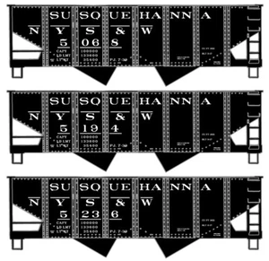 Accurail SUSQUEHANNA 2-Bay Rib Side Hopper Car KITS (3 set auto / 3 auto #'s) NUOVO - Foto 1 di 2
