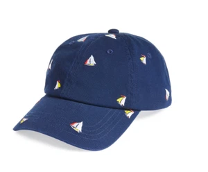 Club Room Men's Embroidered Sailboats Baseball Hat Navy One Size 4179 - Picture 1 of 2