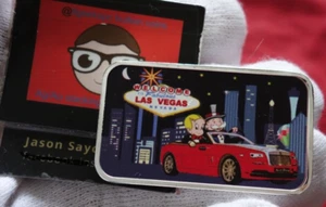 Richie Rich Monoply Man in Vegas Bitcoin 1 oz .999 Fine Silver Color Art Bar COA - Picture 1 of 5