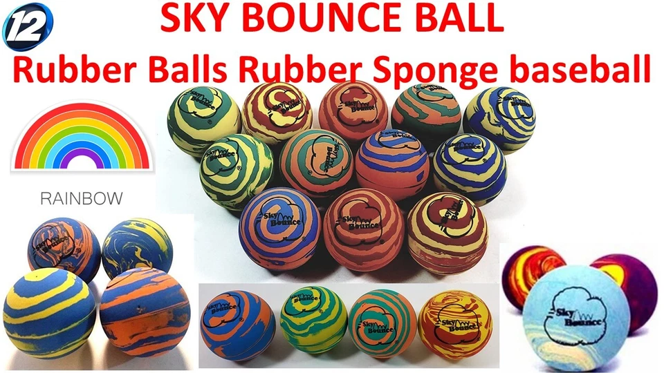 Bolas de mano de goma de 2" "ARCO IRIS" - SKY BOUNCE - 12 bolas (TAIWÁN) Foto 1 de 1