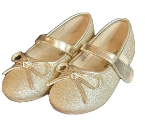 Thee Bron Girls Gold Dress Shoes 8 - Picture 1 of 2