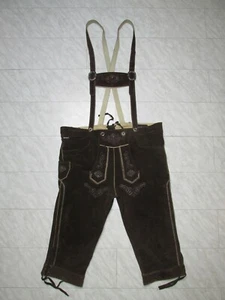 80er Kniebund Lederhose mit V-Träger Gay Größe 58 innen Glattleder/PL sehr weich - Picture 1 of 11