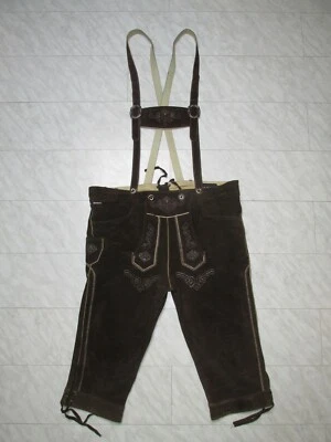 80er Kniebund Lederhose mit V-Träger Gay Größe 58 innen Glattleder/PL sehr weich - Bild 1 von 4