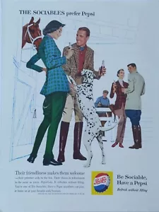 1960 vintage Pepsi cola print ad, The sociables prefer Pepsi - Picture 1 of 1