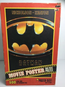 COMPLETE Batman Movie Poster 500 Piece Puzzle 2ft x 3 ft 1989 Milton Bradley - Picture 1 of 6