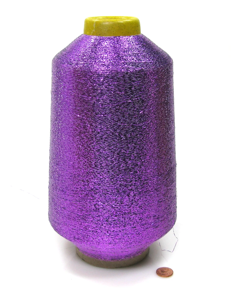 Große Kone Lurex Garn Beilaufgarn Metallgarn Brutto 660g in lila - Bild 1 von 1