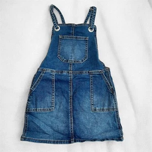 Cat & Jack Girls Size XS 4-5 Denim Overalls Dress Jumper Bib Front Boho Jean - Picture 1 of 10