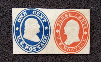 1860 US S# U28, (U12 & 9) 3 Cent R/B on White Envelope Corner BOB Mint PH - Image 1 of 2