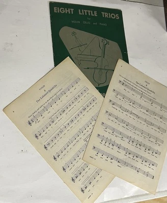 Eight Little Trios Vintage Sheet Music Violin Cello Piano Helen Norfleet 1958 - Image 1 of 4