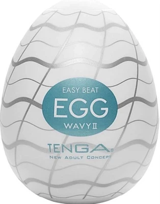 Masturbador masculino desechable Tenga Easy Beat ondulado de 2 huevos con paquete de lubricante Foto 1 de 3