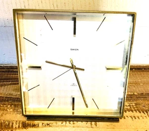 Vintage Swiza 8 Tage Tisch Schreibtisch Wecker 6" hoch funktioniert - Bild 1 von 8