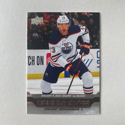 2023 Upper Deck Series 1 #DD-9 Vincent Desharnais RC Debut Dates - Image 1 of 2