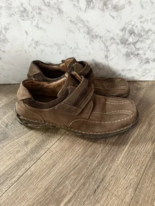 Men's Gallus Brown Leather Hook Loop Low Top Comfort Casual Shoes Size 44 - Picture 1 of 10