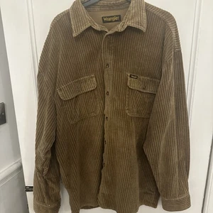 Camisa vintage Wrangler abotonada para hombre L gruesa pana beige - Imagen 1 de 6