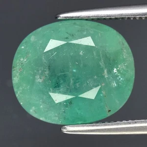 💎 3,28ct 10,2x8,7mm Kissen Grüner Smaragd - Nigeria Edelstein - Bild 1 von 4
