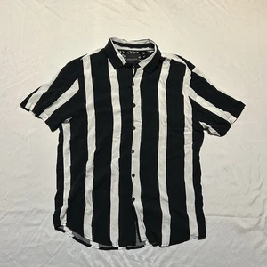 Denim & Flower Ricky Singh Viskose schwarz weiß Herren Button Down Hemd Gr. M - Bild 1 von 7