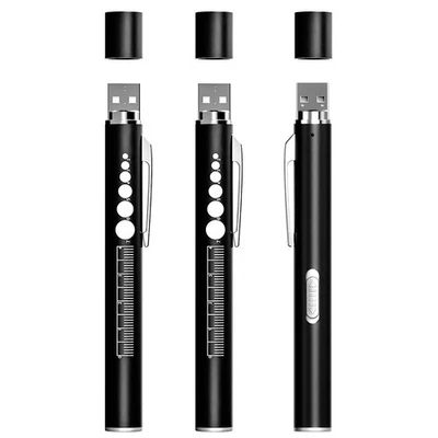 3 Rechargeable Penlights with Pupil  & Ruler, LED Pen Lights for Nurses5243 - Imagen 1 de 4