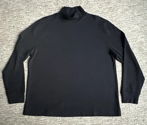 Top tejido Lands End cuello alto falso negro manga larga mediano M pequeño nuevo sin etiquetas - Imagen 1 de 5