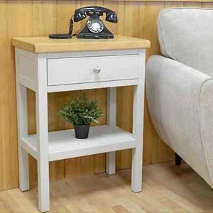 GROFurniture Tusk Grey Console Table, 1 Drawer Painted End Table for Livingroom - Picture 1 of 10