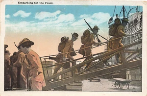 DE COLECCIÓN POSTAL DE LA PRIMERA GUERRA MUNDIAL SOLDADOS DEL EJÉRCITO DE ESTADOS UNIDOS EMBARCÁNDOSE PARA EL FRENTE c1917 012524 T - Imagen 1 de 2