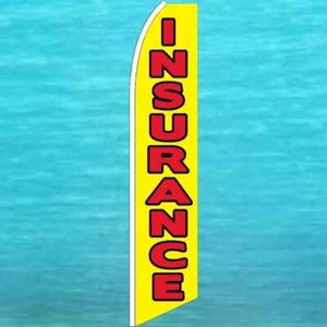 INSURANCE FLUTTER FLAG Feather Swooper Vertical Banner Advertising Sign - Picture 1 of 5