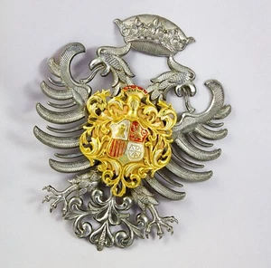 Large Plastic Medallion Austro-Hungarian Double-Headed Eagle & Shield 6.5"x5" - Picture 1 of 2