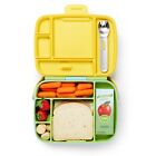 Child Lunch Snack Box Munchkin Feeding Bento 5 Compartments Utensils Green 18m+