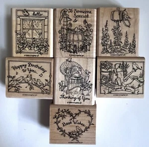 Stampin' Up 1999 (7 Stamps) Various Phrases - Picture 1 of 2