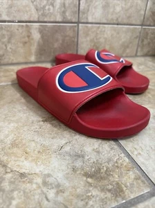 Champion Life Slide Sandals C Logo Red Mens Size 11 MS-1 - Picture 1 of 8