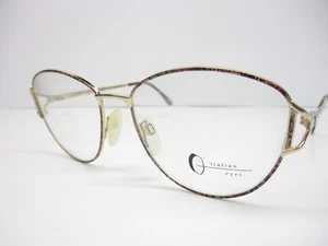 Eyeglasses Italian Eyes Cher Gold Lavender Ladies Metal Fashion 54 Italy NOS - Picture 1 of 8