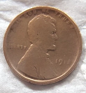 1911 (?) 1 Cent Lincoln Wheat Penny Coin Lot #121 - Picture 1 of 8