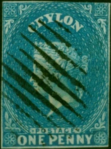 Ceylon 1857 1d Blue SG2a Fine Used (2) - Picture 1 of 1