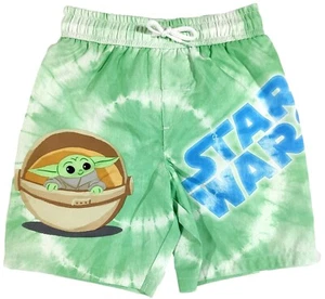 Star Wars Swim Shorts 3T Toddler Boys Baby Yoda The Mandalorian Swim Trunks - Picture 1 of 3