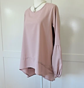 ZANZEA sz M dusty-pink long-sleeve hi-lo tunic top FREE POST - Picture 1 of 12