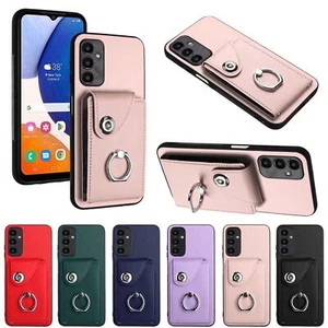 Ring Leather Card Slot Phone Case For Huawei Honor 90 X50i X7A X8A Magic 5 lite - Picture 1 of 18
