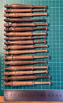 A Collection Of 17 Antique Turned Wood Lace Making Bobbins • 19.58€