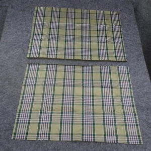 Ralph Lauren Pillow Shams Set of 2 24 x 32 Queen Green Purple Plaid Cotton D - Picture 1 of 8