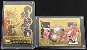 MICHAEL JORDAN JUMBO GOLD CARDS #d 600/500 SP RETIREMENT & CHAMPSIONSHIP SET ! - Picture 1 of 3
