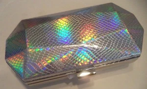 INC Abendtasche mit Kette, Hologramm Silber - Bild 1 von 5