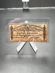 1881 Confederate States of America Act of 1864 - $30 Six Month Interest Bond#389 - Picture 1 of 3