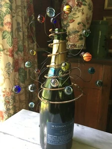 Funky Marbles and Wire Bottle Topper-Handmade USA - Picture 1 of 3