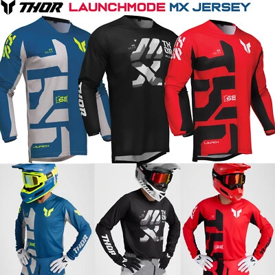 THOR MOTOCROSS JERSEY Launchmode Off-Road Enduro Quad Dirt PIT Motorbike MX Tops - Image 1 of 4