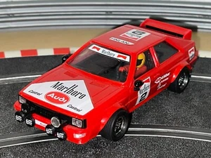 1111- Scalextric Exin AUDI QUATTRO #2 Marlboro rojo Ref 4070 1:32 slot car Spain - Imagen 1 de 3
