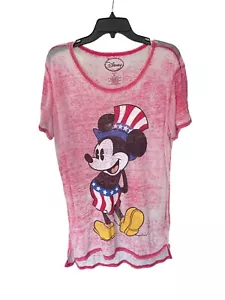 Disney Mickey Mouse Hot Pink T Shirt Women’s Size XL Good Condition - Picture 1 of 8