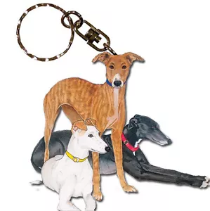 Greyhound Wooden Keychain - Picture 1 of 1